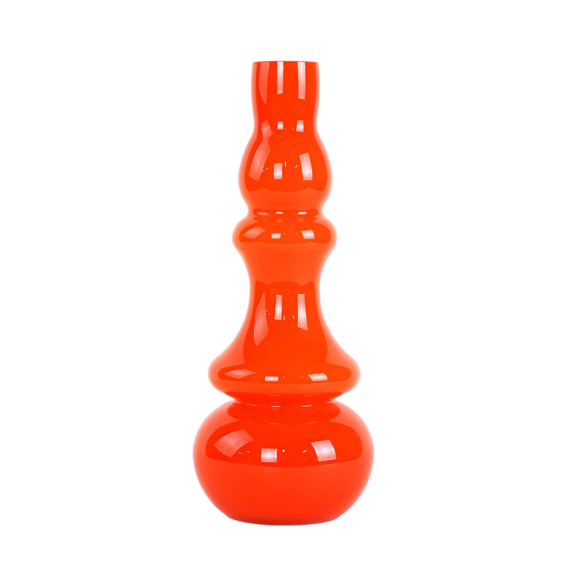 Vase, orange glass, Denmark, 1960s.