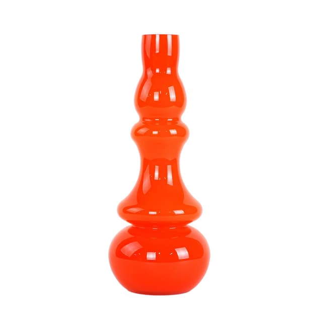 Vase, orange glass, Denmark, 1960s. - DIMENSION