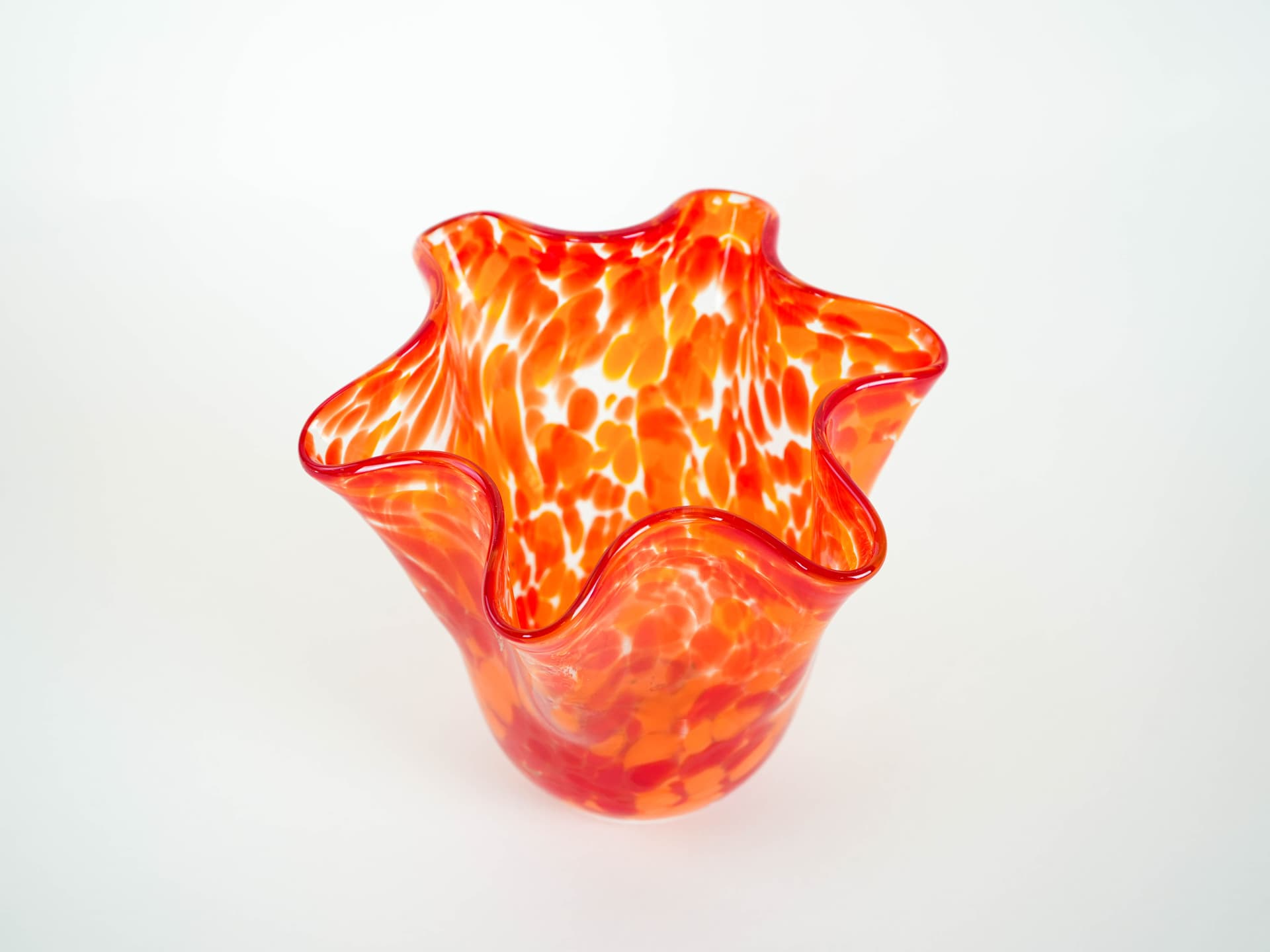 Vase, orange red yellow, glass, Denmark, 1970s. - 322047
