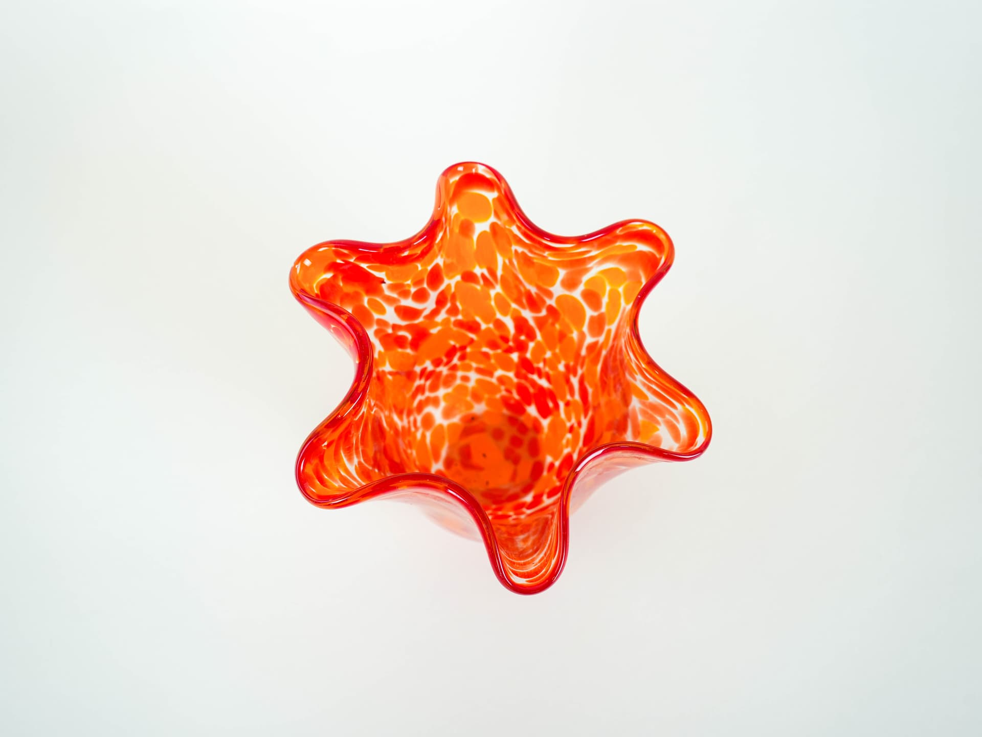 Vase, orange red yellow, glass, Denmark, 1970s. - 322046