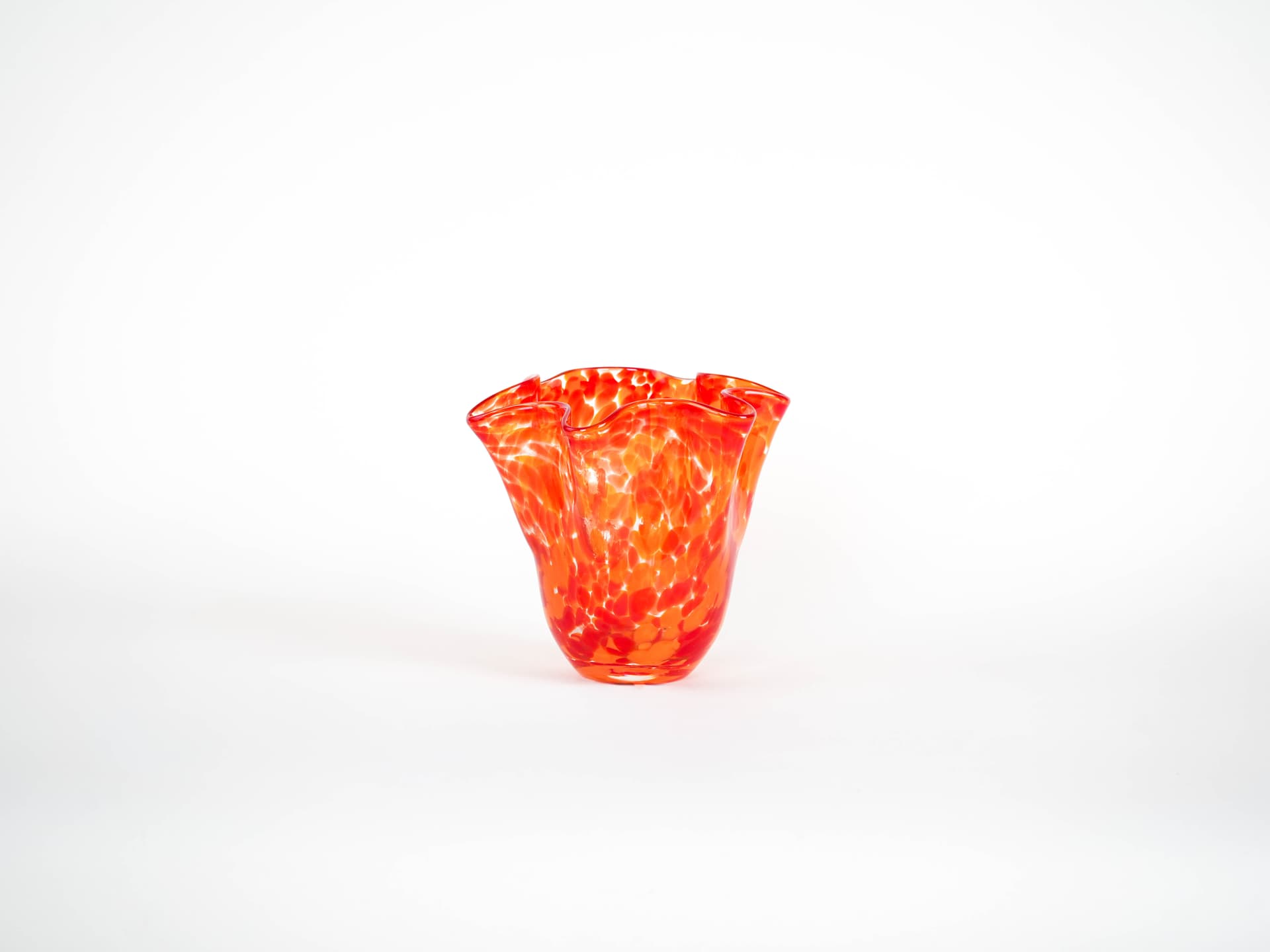 Vase, orange red yellow, glass, Denmark, 1970s. - 322044