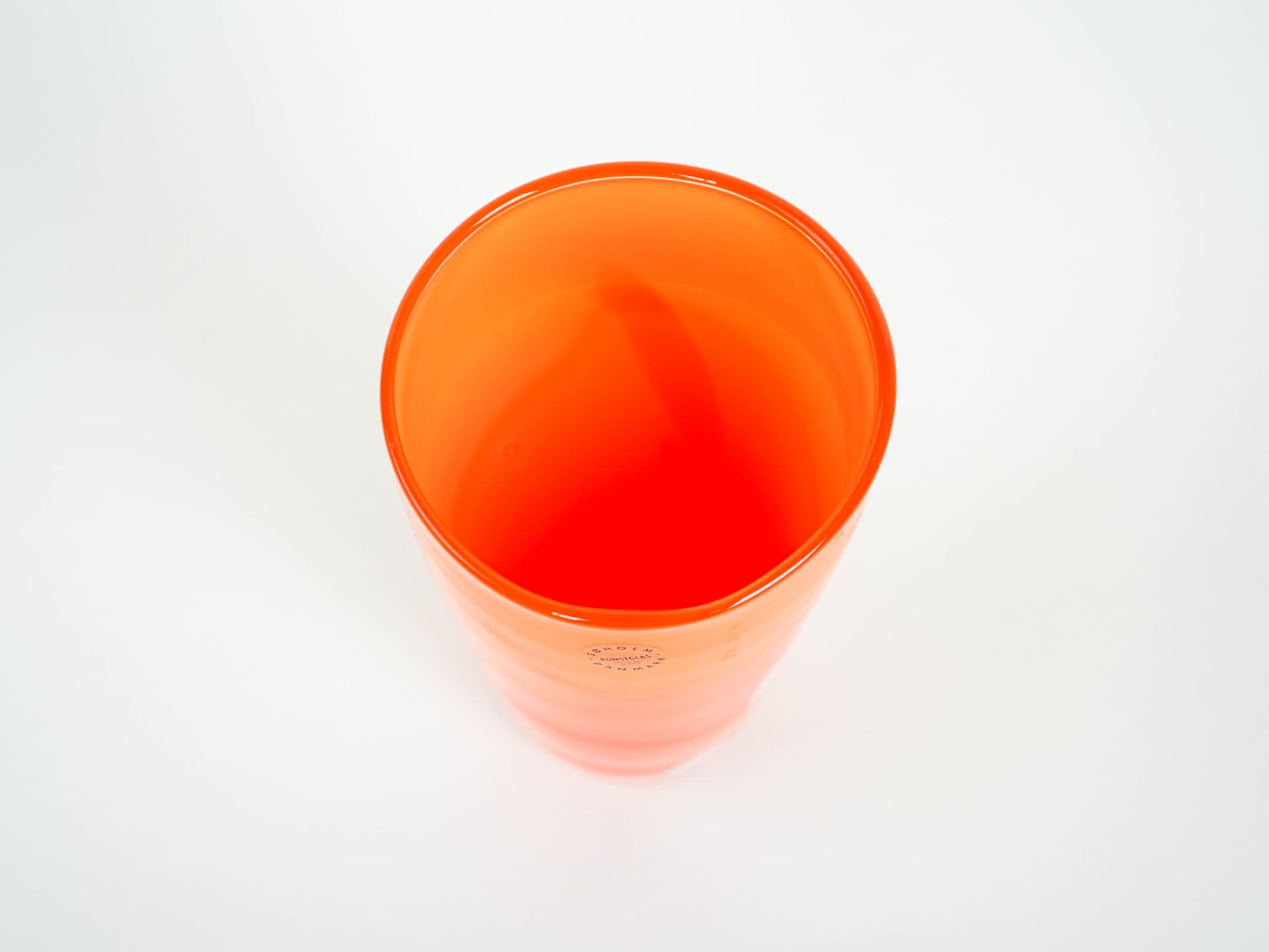 Vase, orange, glass, Søholm, Denmark, 1960s. - 322054