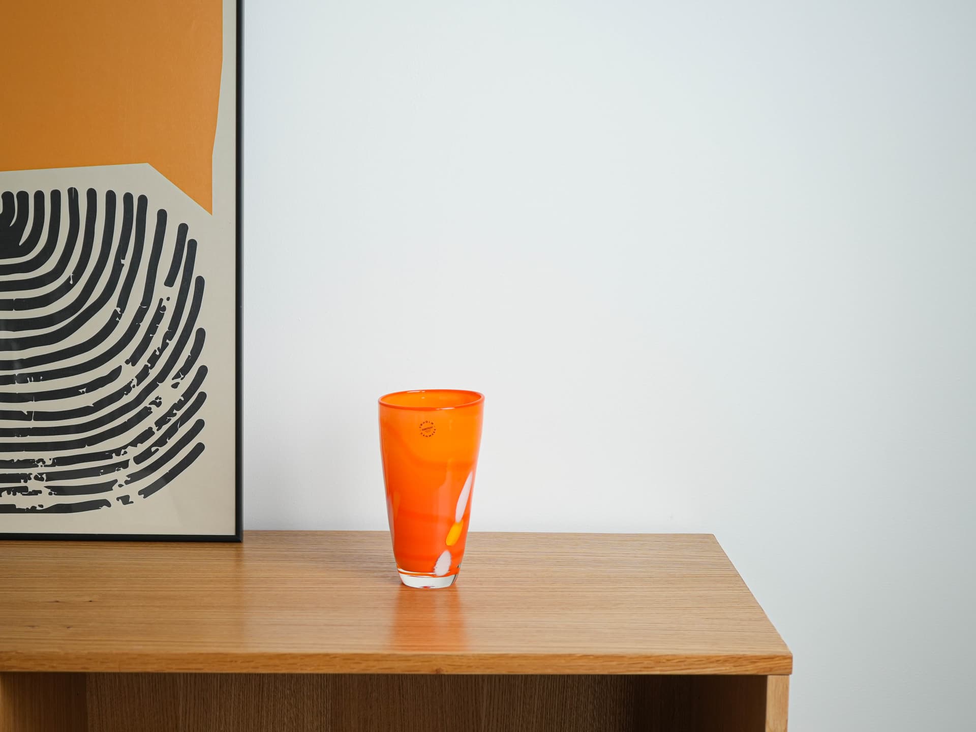 Vase, orange, glass, Søholm, Denmark, 1960s. - 322055