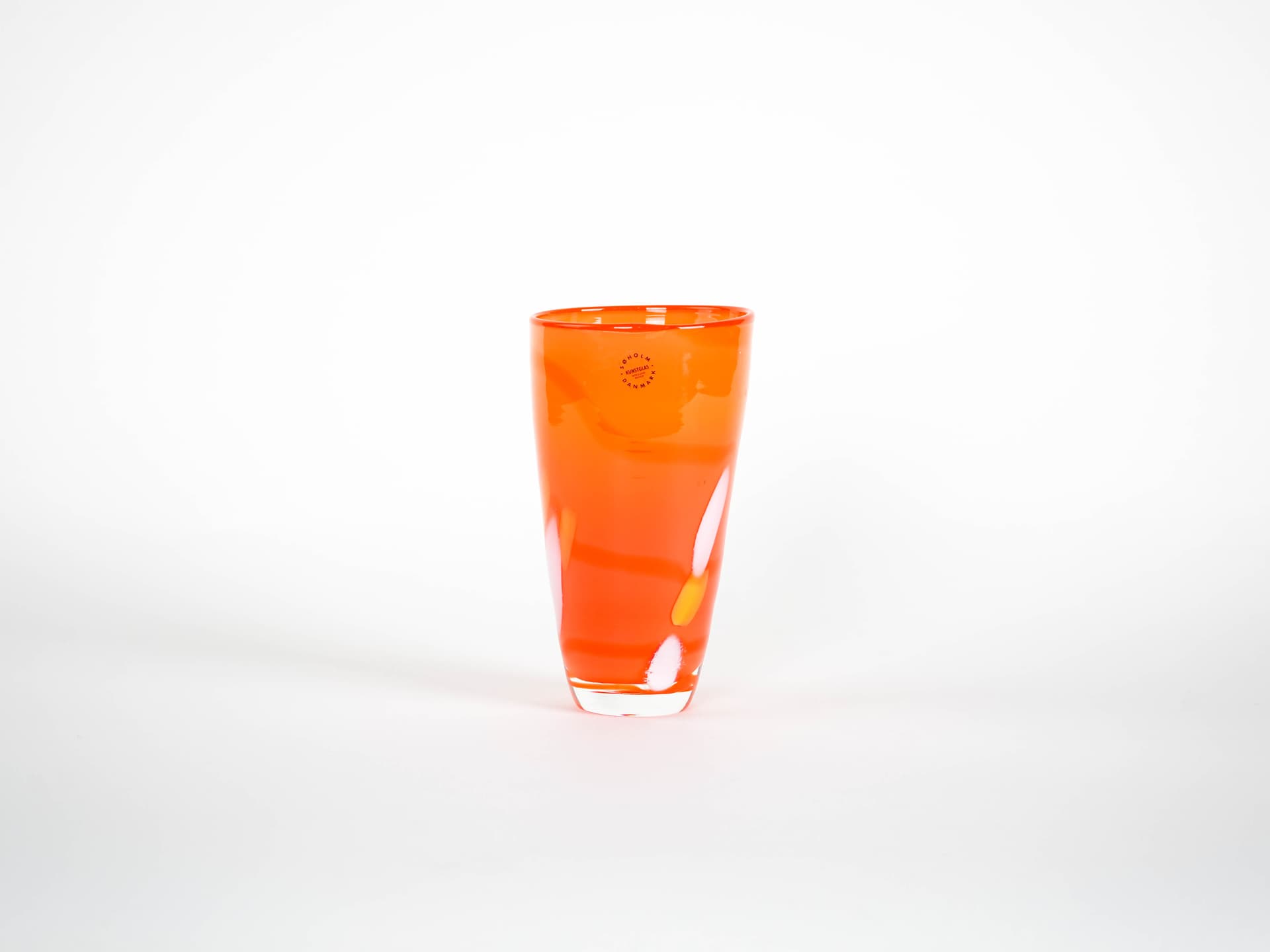Vase, orange, glass, Søholm, Denmark, 1960s. - 322050