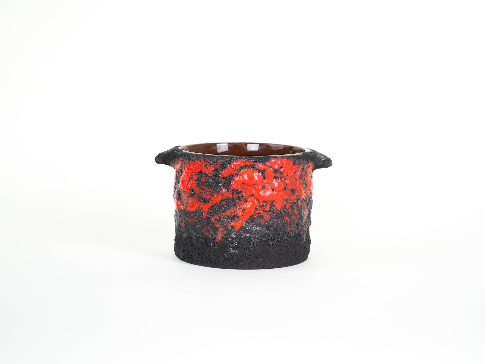 Vase Fat Lava, red orange black, ceramics, Germany, 1960s. - 322084