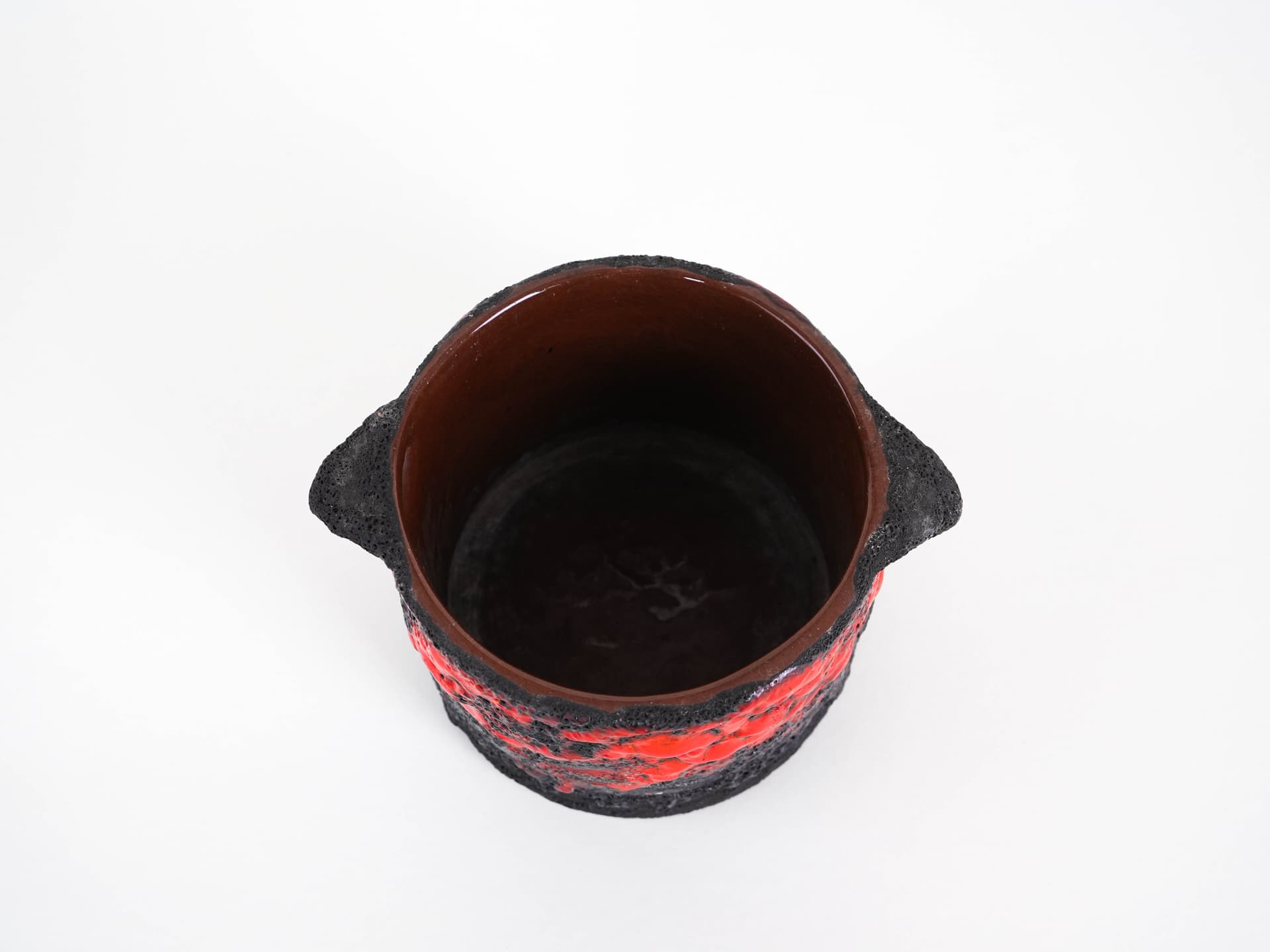 Vase Fat Lava, red orange black, ceramics, Germany, 1960s. - 322085