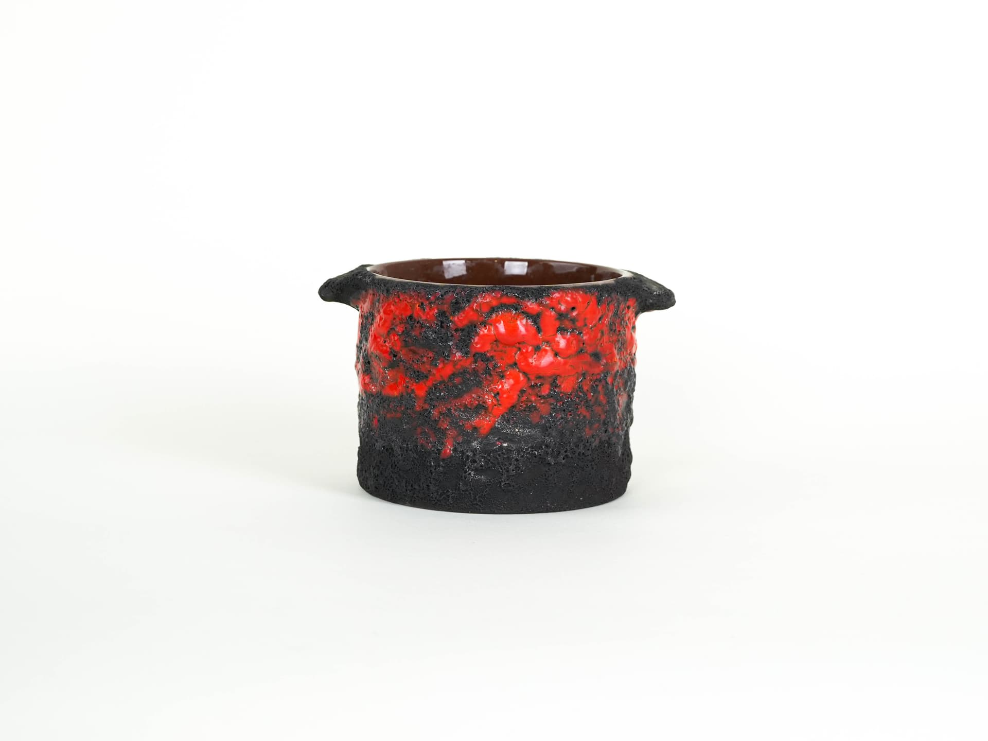 Vase Fat Lava, red orange black, ceramics, Germany, 1960s. - 322083