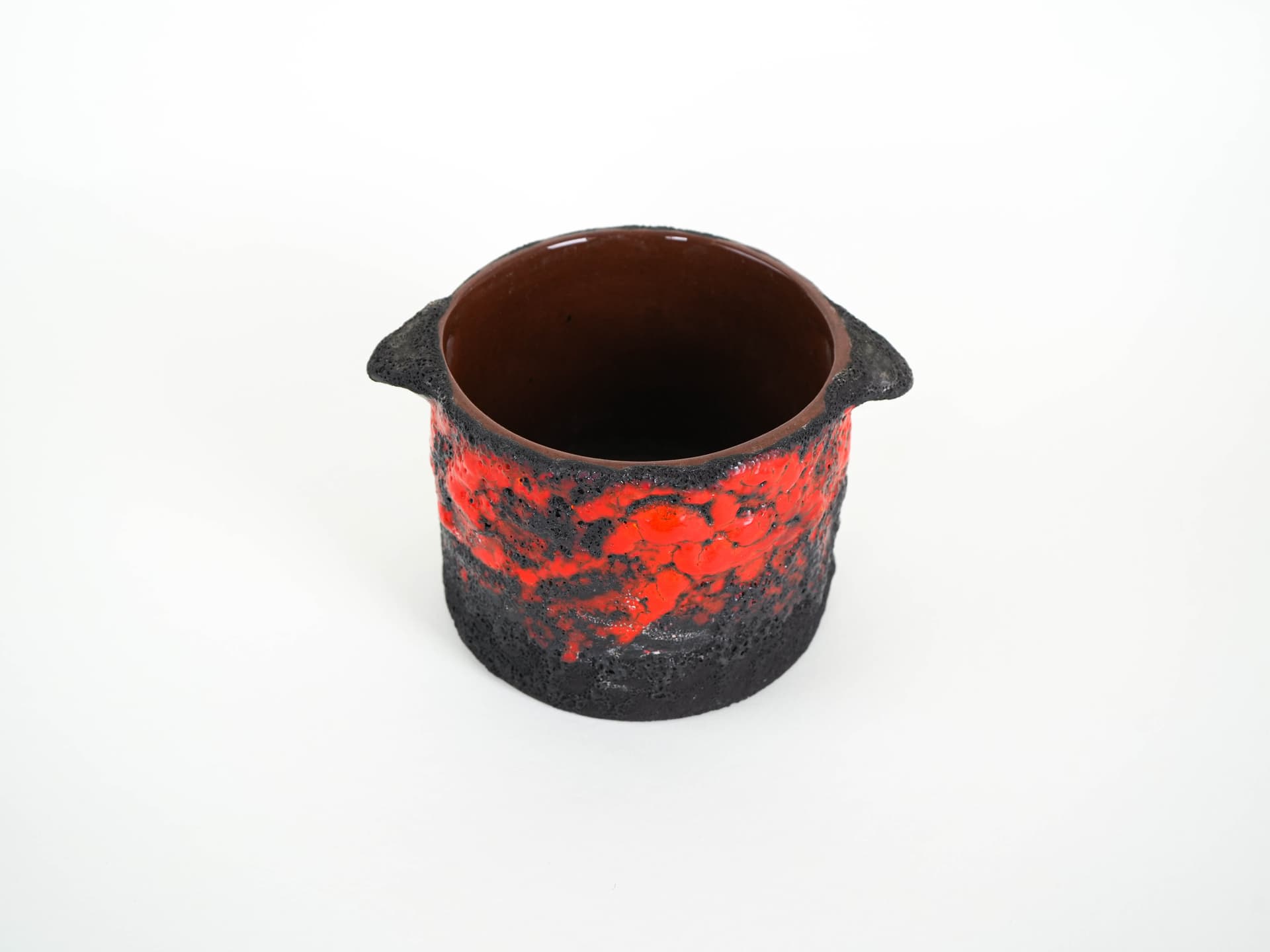 Vase Fat Lava, red orange black, ceramics, Germany, 1960s. - 322086