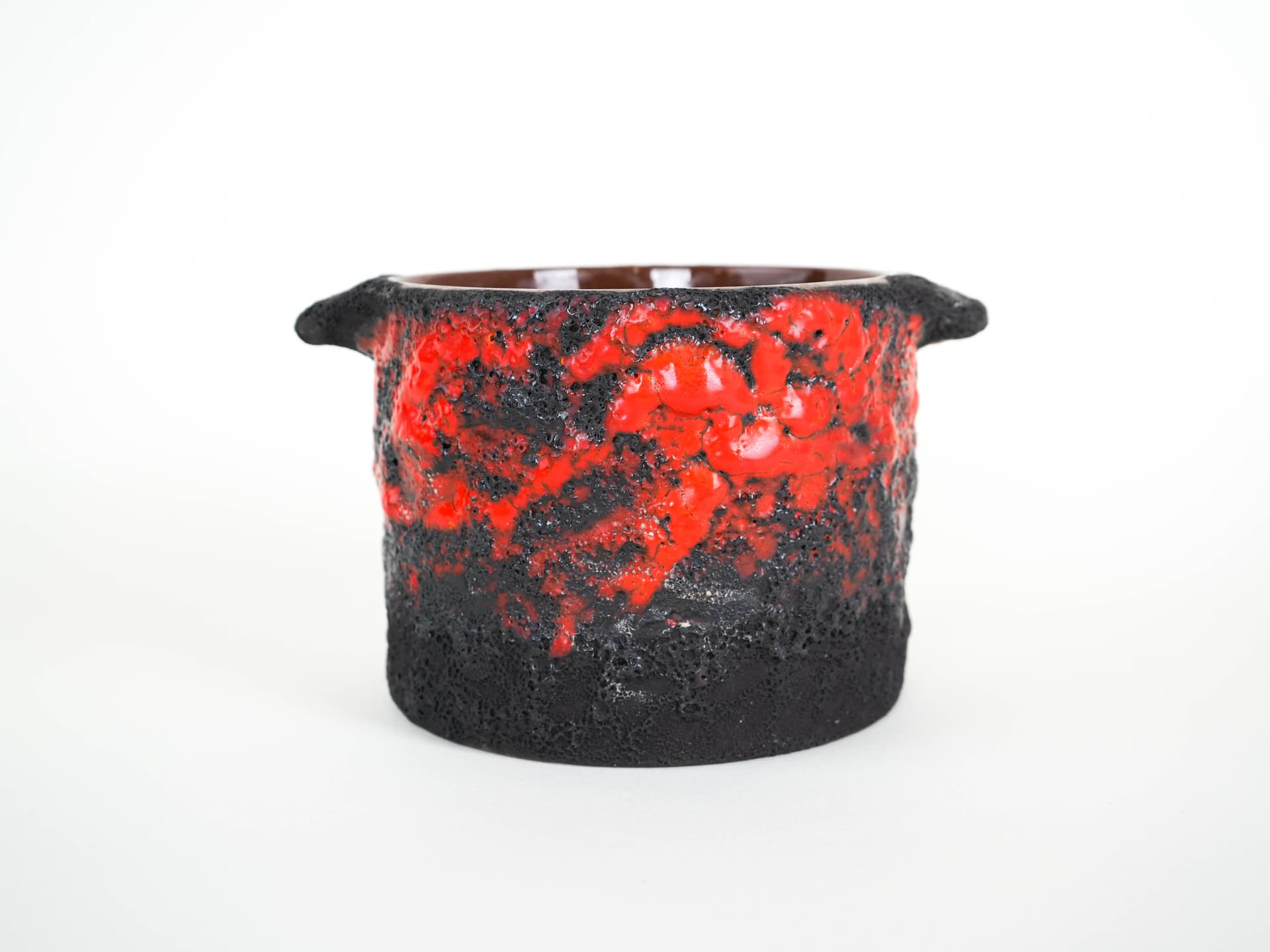 Vase Fat Lava, red orange black, ceramics, Germany, 1960s. - 322088