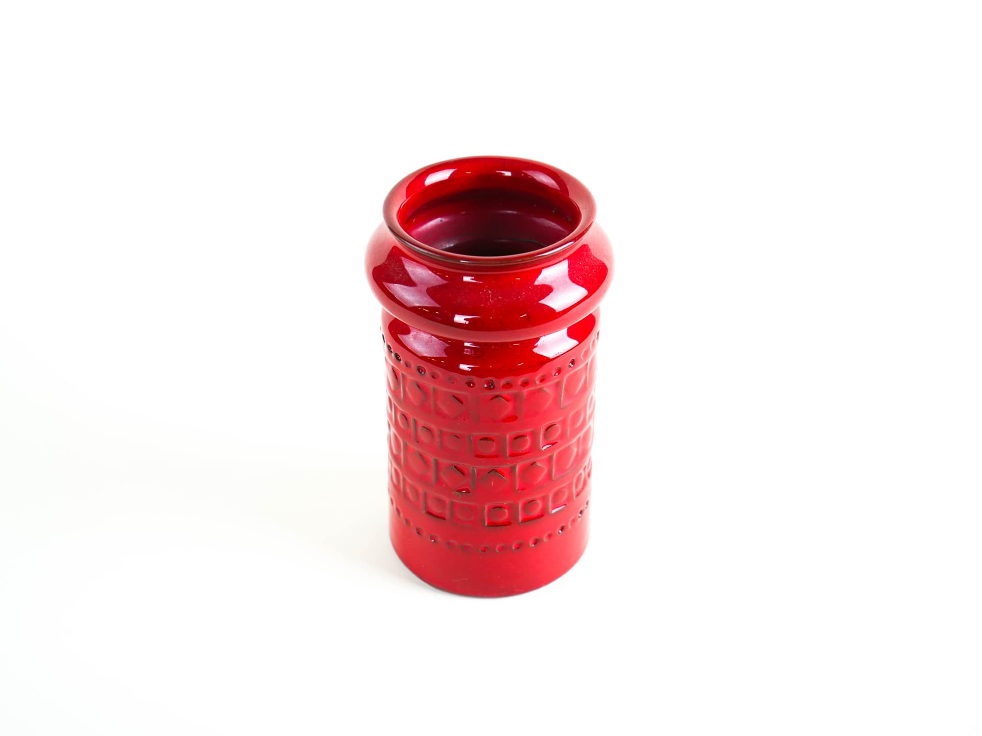 Vase, red ceramic, Germany, 1960s. - 322123