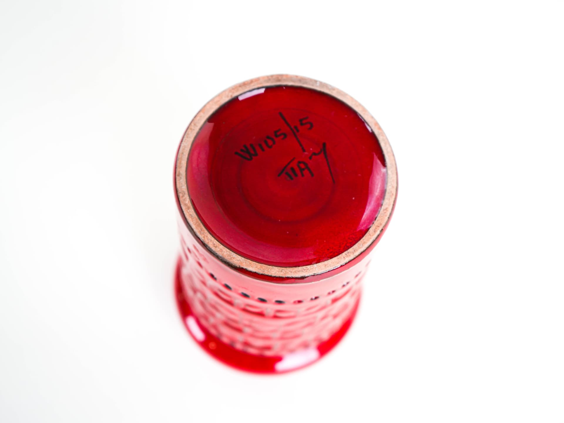 Vase, red ceramic, Germany, 1960s. - 322125