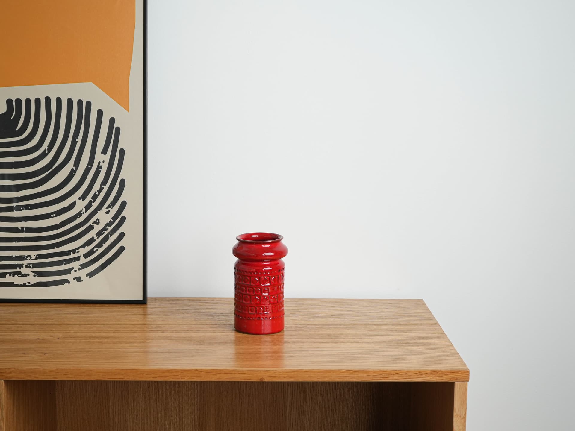 Vase, red ceramic, Germany, 1960s. - 322124