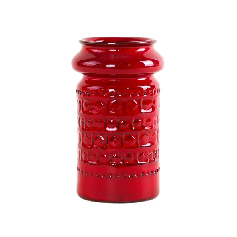 Vase, red ceramic, Germany, 1960s.