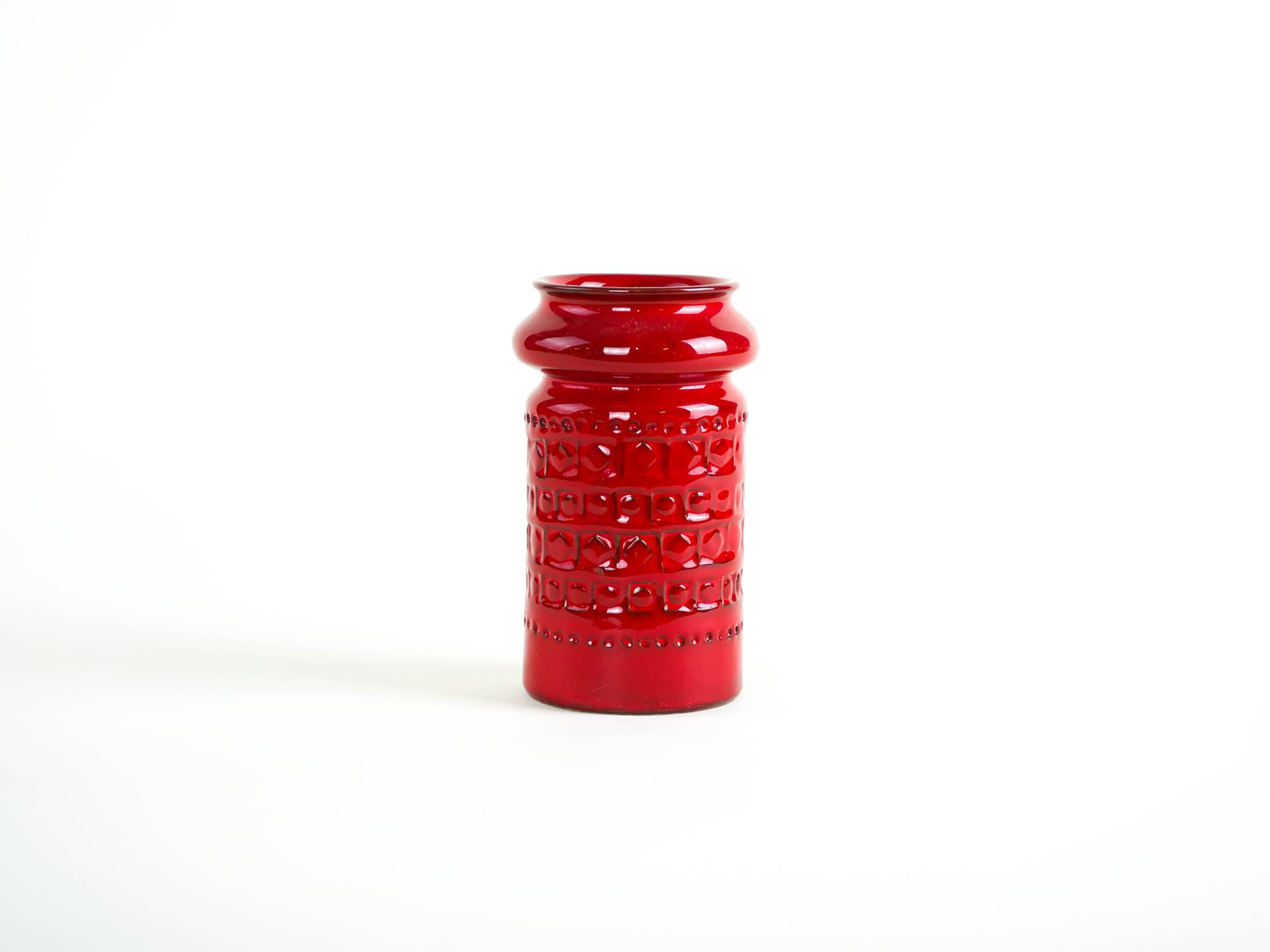 Vase, red ceramic, Germany, 1960s. - 322120