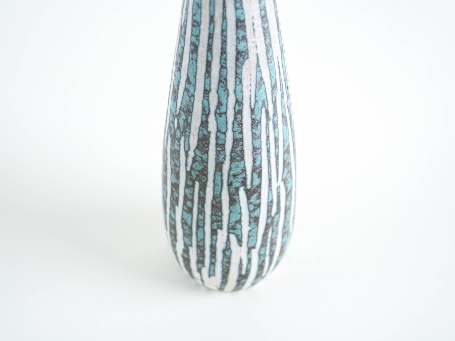 Vase, turquoise and white, ceramics, Scheurich, Germany, 1960s. - 322146