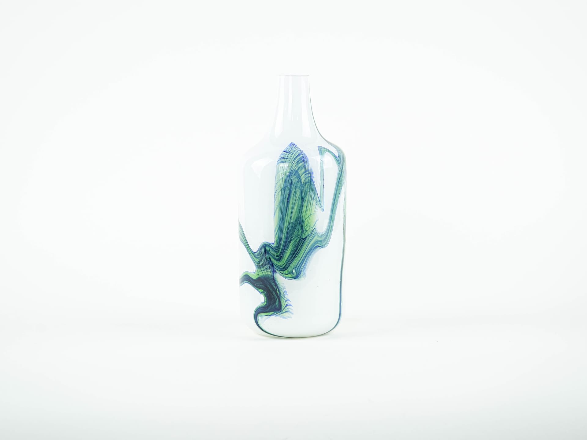Vase, milky white green cobalt glass, Denmark, 1970s. - 322177