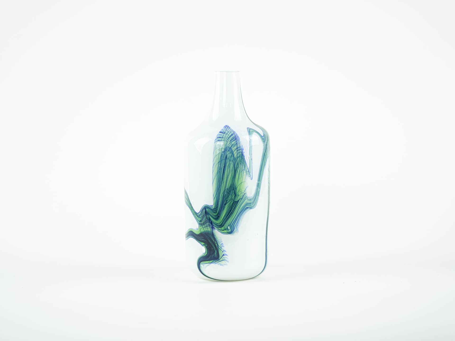 Vase, milky white green cobalt glass, Denmark, 1970s. - 322178