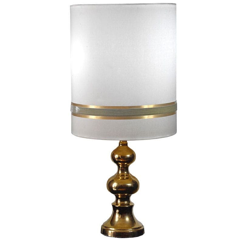 Lampa stołowa Space Age, porcelana złota, bawełna biała, Niemcy, lata 70. - 322773