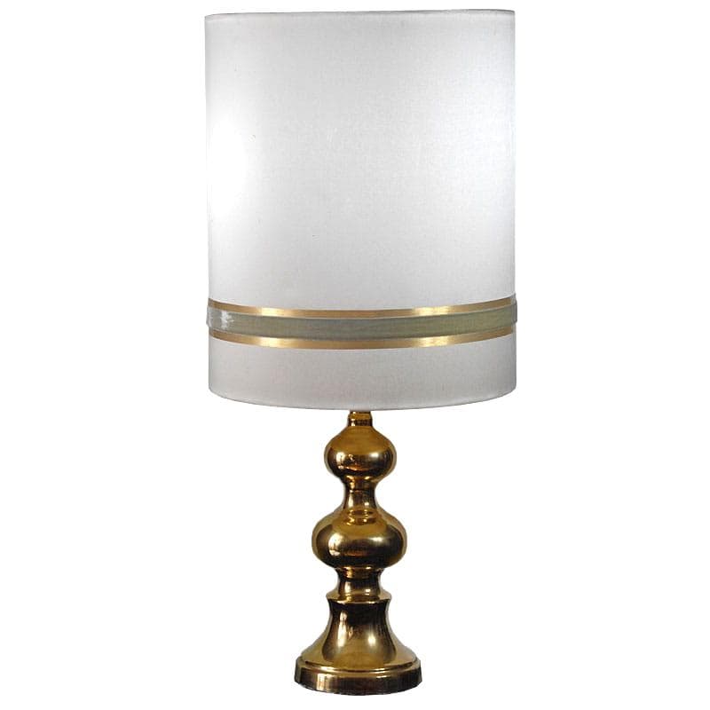 Lampa stołowa Space Age, porcelana złota, bawełna biała, Niemcy, lata 70. - 324065