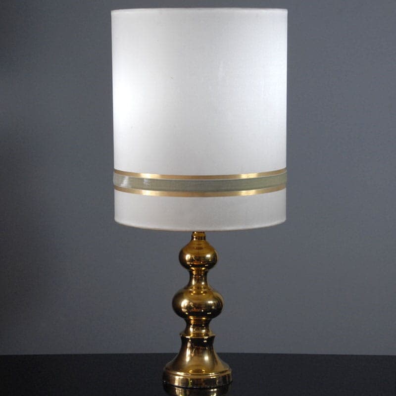 Lampa stołowa Space Age, porcelana złota, bawełna biała, Niemcy, lata 70. - 322771