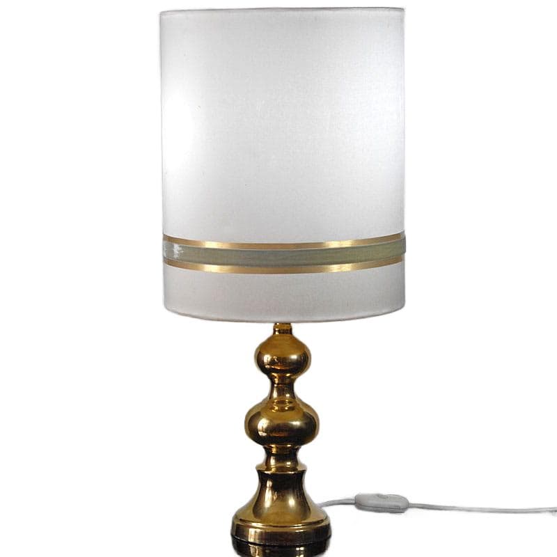 Lampa stołowa Space Age, porcelana złota, bawełna biała, Niemcy, lata 70. - 324067