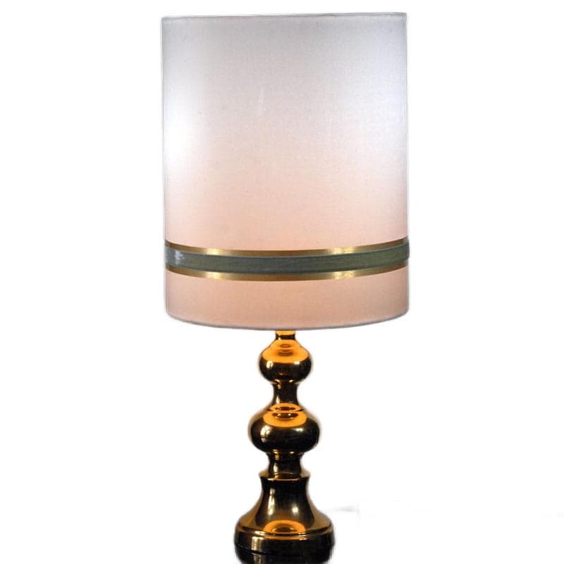 Lampa stołowa Space Age, porcelana złota, bawełna biała, Niemcy, lata 70. - 324068