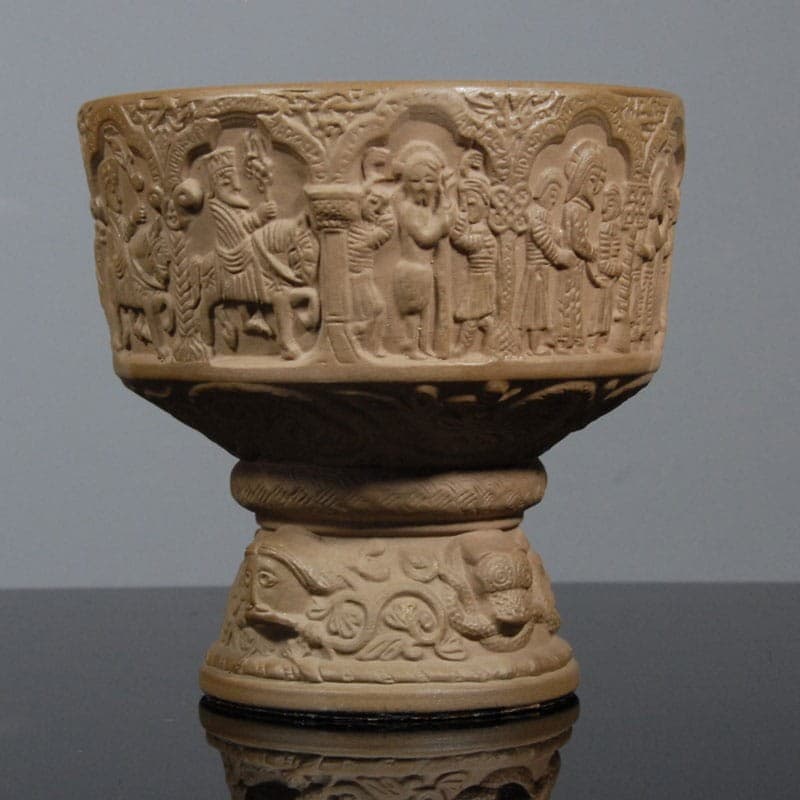 Decorative goblet, brown blue, stoneware glaze, Michael Andersen & Son, Denmark, 1960s. - 322767