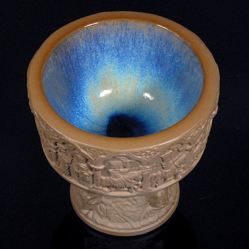 Decorative goblet, brown blue, stoneware glaze, Michael Andersen & Son, Denmark, 1960s. - 322768