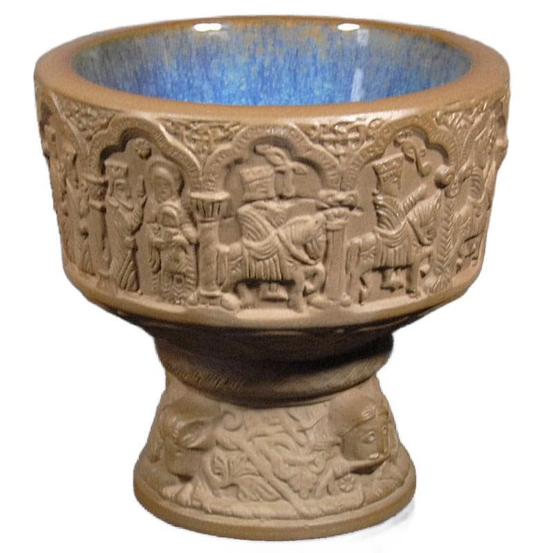 Decorative goblet, brown blue, stoneware glaze, Michael Andersen & Son, Denmark, 1960s. - 324063