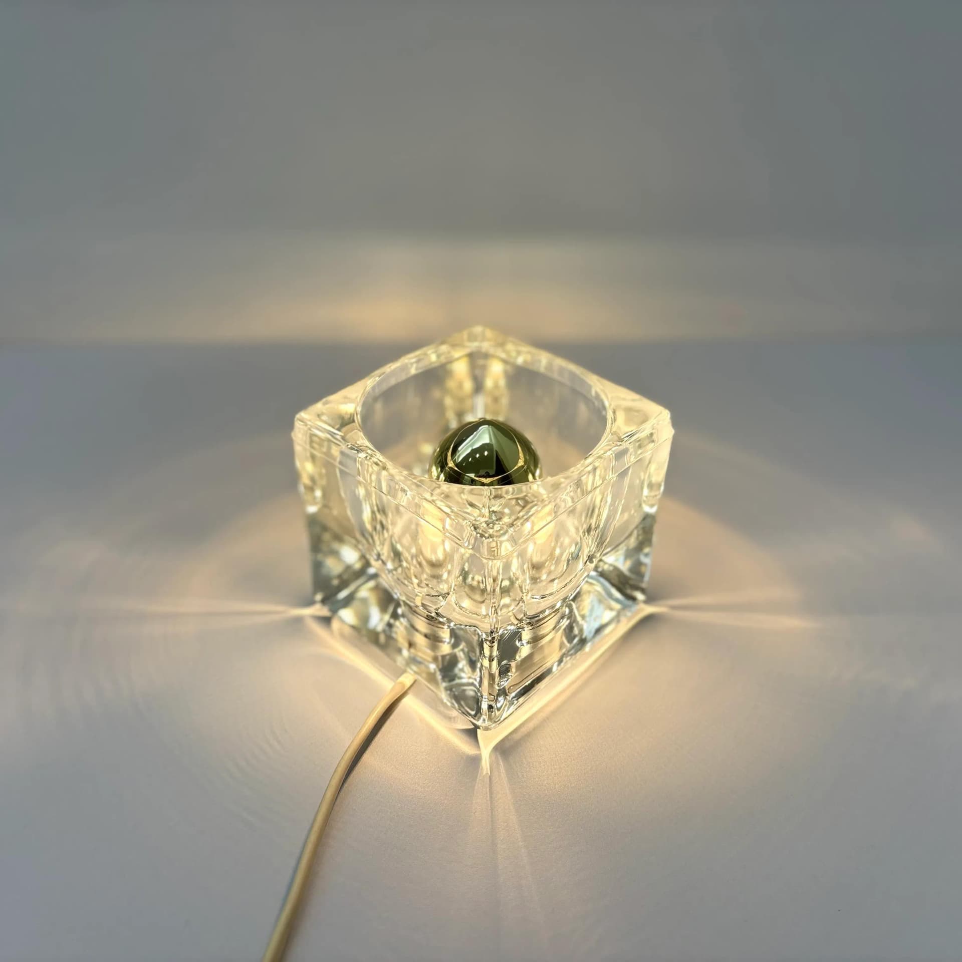 Lampka nocna, szkło transparentne, Peill & Putzler, Niemcy, lata 70. - 24162