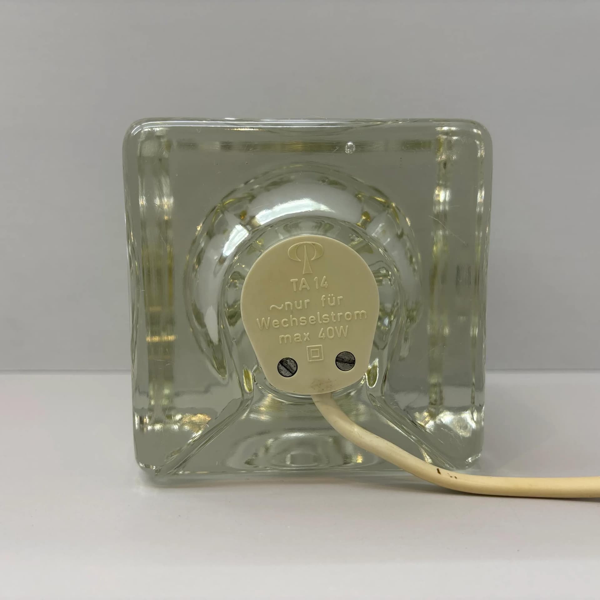 Lampka nocna, szkło transparentne, Peill & Putzler, Niemcy, lata 70. - 24165