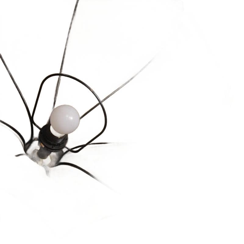 Ceiling lamp Space Age, beige fabric, black metal, Germany, 1980s. - 324039