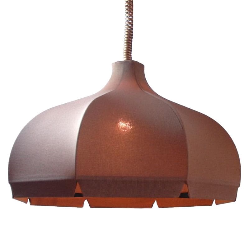 Ceiling lamp Space Age, beige fabric, black metal, Germany, 1980s.