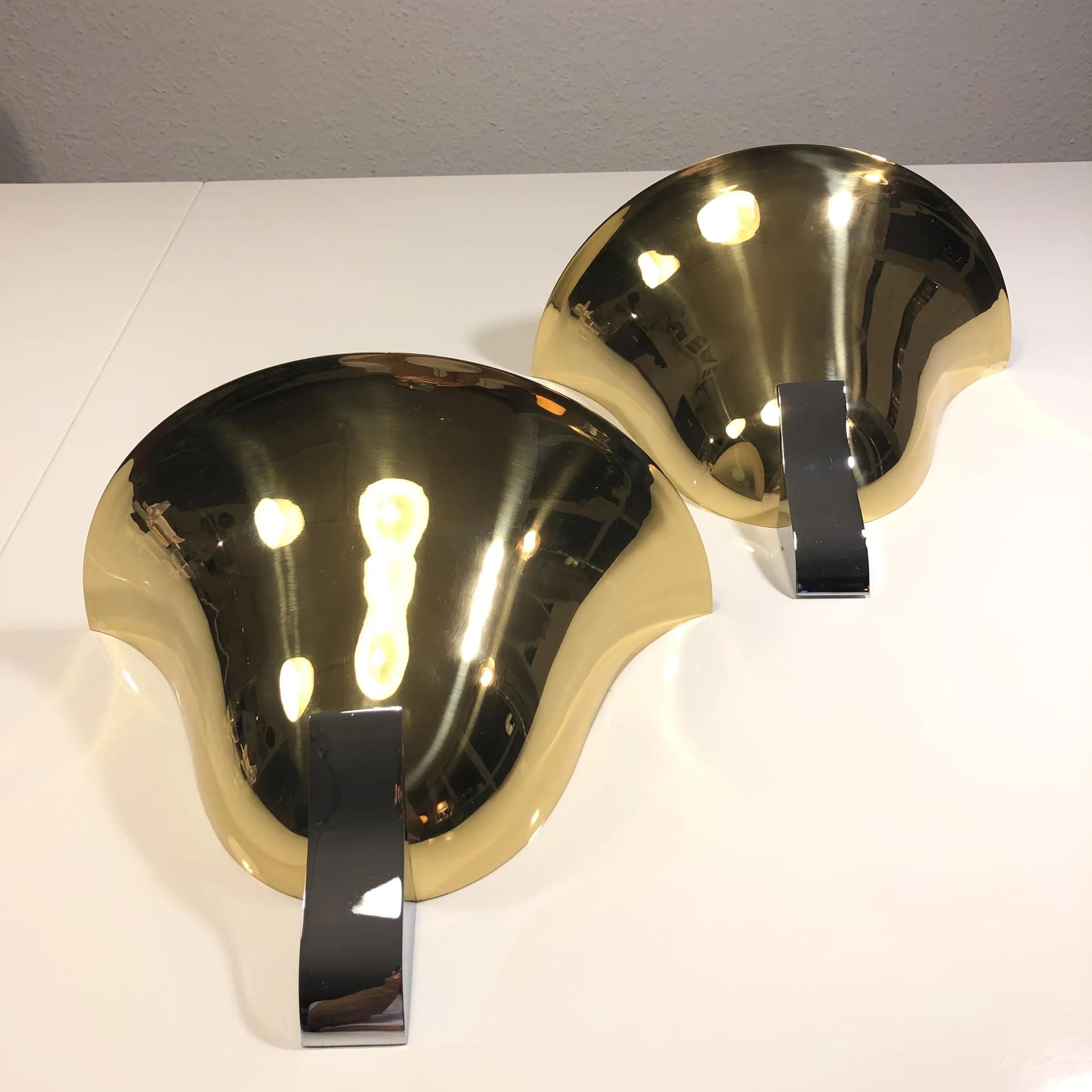 Para kinkietów, Art-Line, mosiądz złoty, Niemcy, lata 80. - 24145