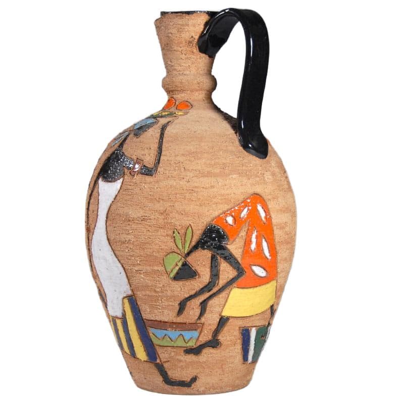 Sgraffito vase, brown ceramic, Italy, 1960s. - 324019