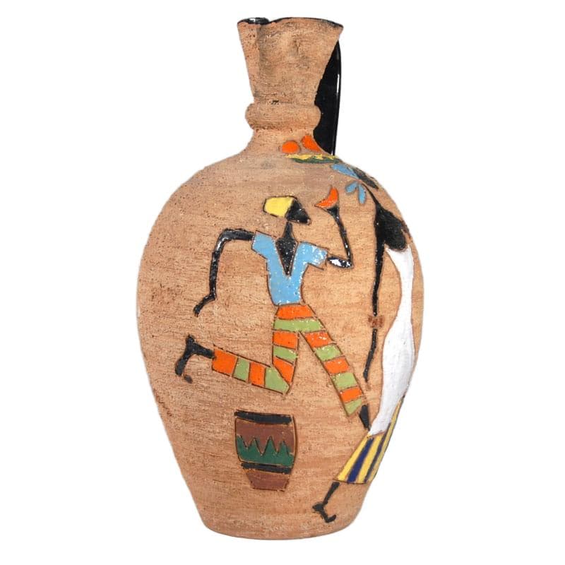 Sgraffito vase, brown ceramic, Italy, 1960s. - 324016