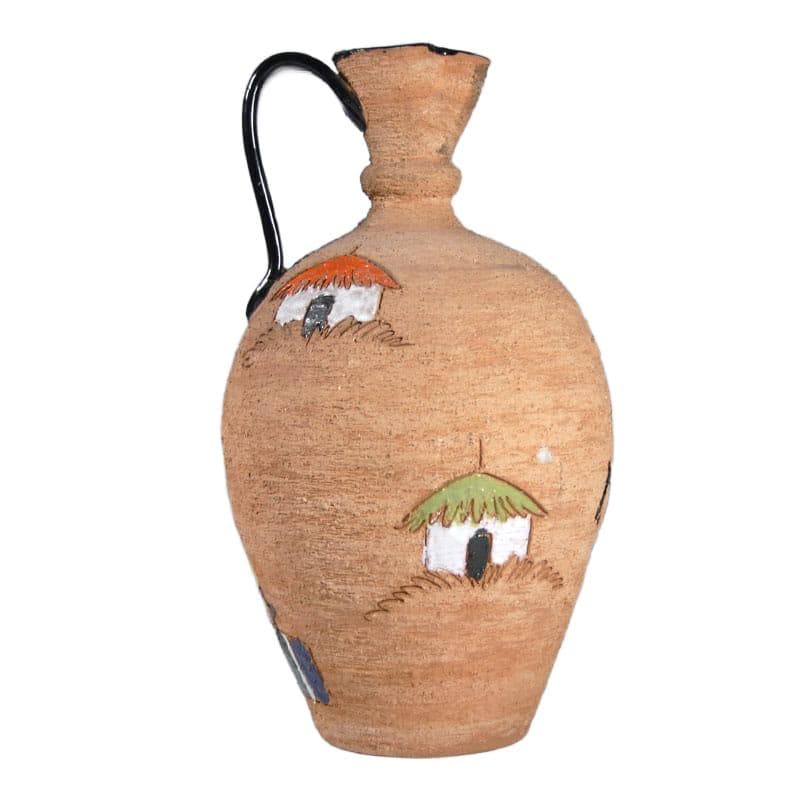 Sgraffito vase, brown ceramic, Italy, 1960s. - 324018