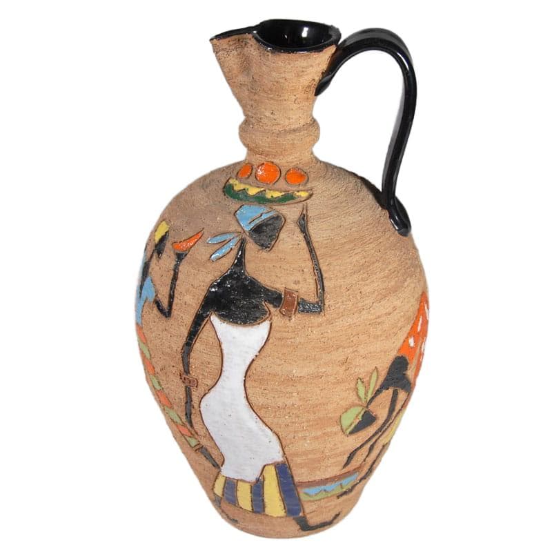 Sgraffito vase, brown ceramic, Italy, 1960s. - 324017