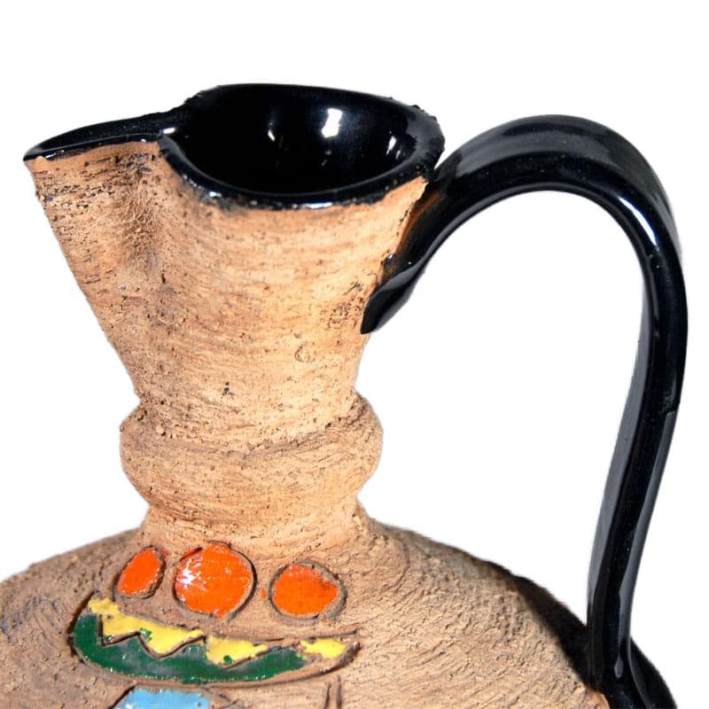 Sgraffito vase, brown ceramic, Italy, 1960s. - 324020