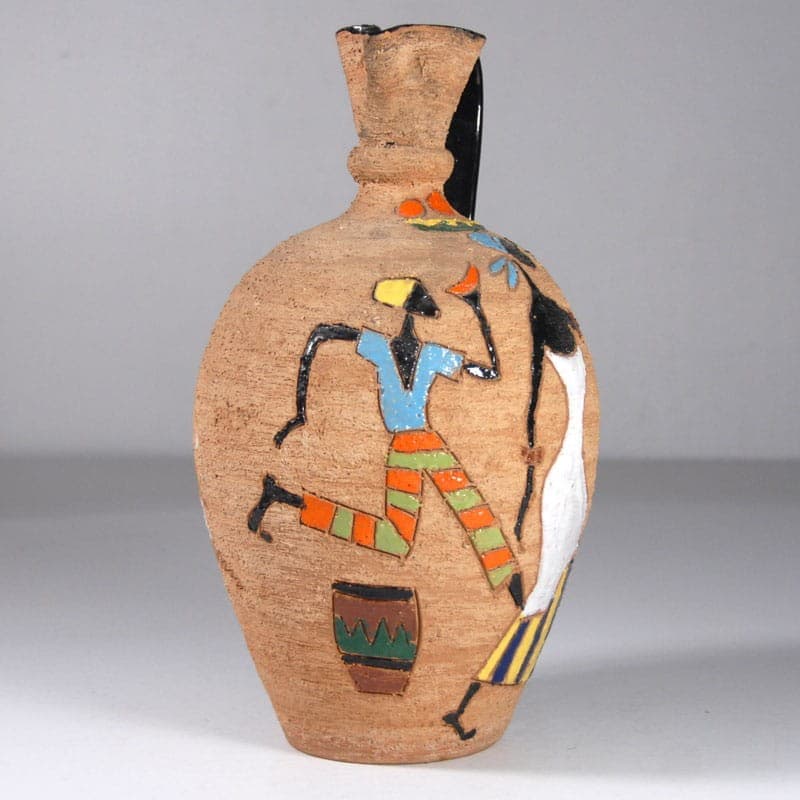 Sgraffito vase, brown ceramic, Italy, 1960s. - 322472