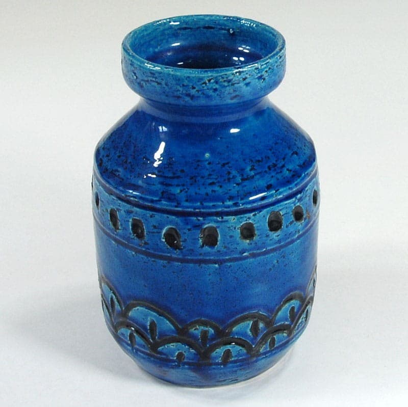 Vase Studio 4, blue black, ceramics, Italy, 1960s. - 322392