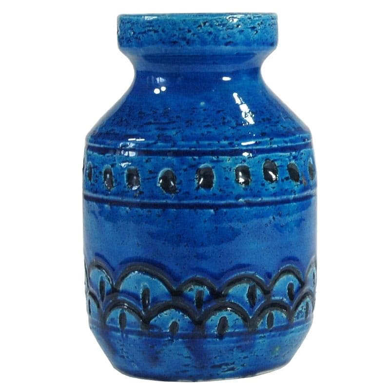Vase Studio 4, blue black, ceramics, Italy, 1960s.
