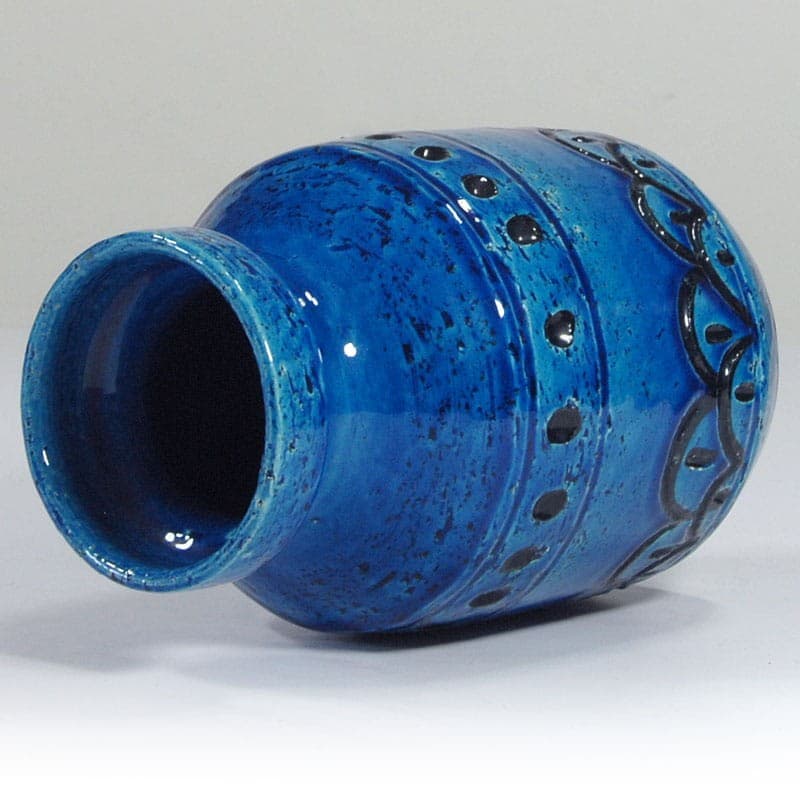 Vase Studio 4, blue black, ceramics, Italy, 1960s. - 322393