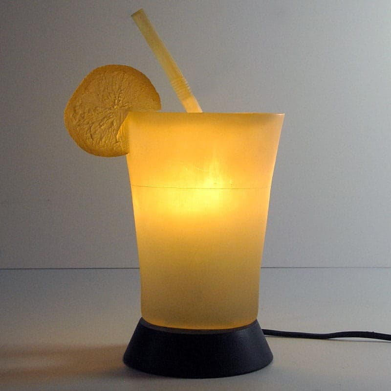 Lampka stołowa pop-art, żółty, plastik, Hiszpania, lata 80. - 322341