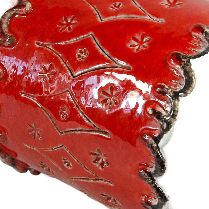 Wazon ceramiczny Nuovo Rinascimento, biały czerwony, ceramika, Włochy, lata 60. - 323988