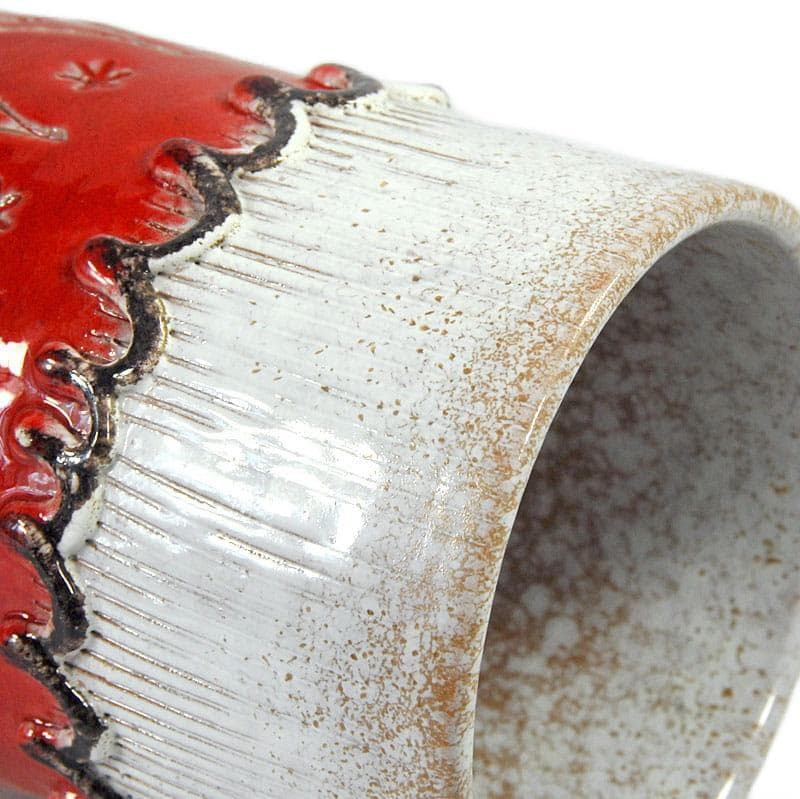 Wazon ceramiczny Nuovo Rinascimento, biały czerwony, ceramika, Włochy, lata 60. - 323987