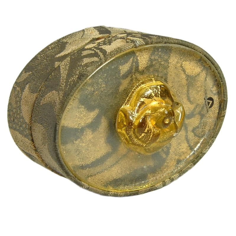 Trinket box, gold gobelin, transparent Murano glass, Italy, 1970s. - 323980