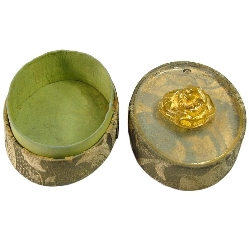 Trinket box, gold gobelin, transparent Murano glass, Italy, 1970s. - 323981
