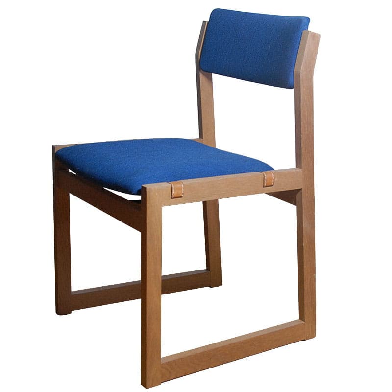 Set of chairs, brown ash, blue fabric, Denmark, 1960s. - 322887