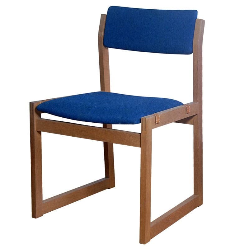 Set of chairs, brown ash, blue fabric, Denmark, 1960s. - 322888